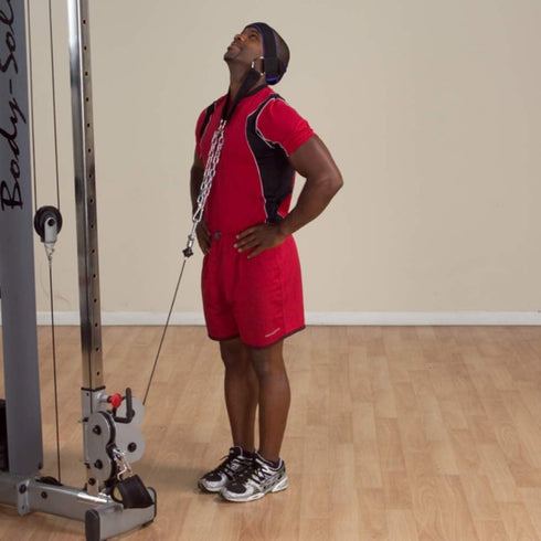 Padded Neck Training Head Harness with Chain for Weight Lifting Chin & Neck Exerciser