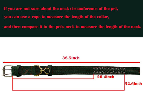 Cattle Collar, Thick Canvas Adjustable Nylon Cow Neck Strap with Cow Bell for Farm Animals (38.5inch)