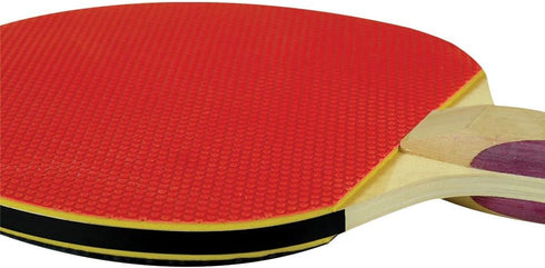 Vortex Table Tennis Racket 2-Player Set, Pips-Out with Sponge, Red & Black Rubber Surface