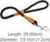 2 FT Short Dog Leash, Soft Braided Leash with Leather Connection for Small to Large Dogs (24 Inch x 1/2'')