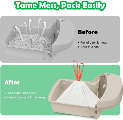120 Pack 3/4 SZEE Automatic Waste Bags Compatible with Litter Box Robot and Other Automatic Cat Litter Box, Waste