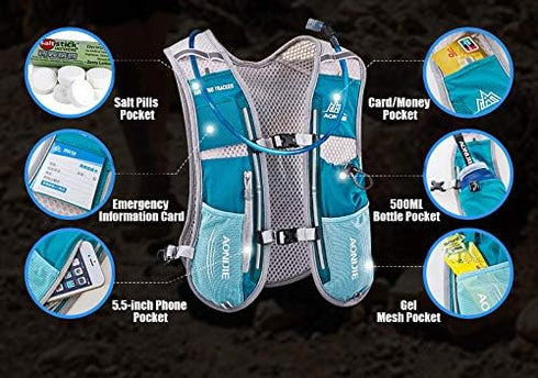 Lovtour Premium Hydration Vest Pack for Marathon, Cycling, Hiking with Soft Water Bottle