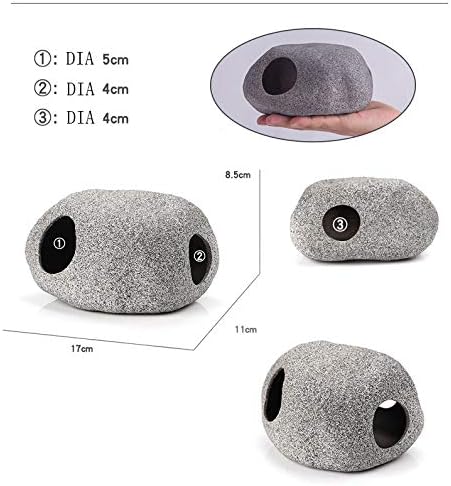 Aquarium Stone Hideaway Ornament, Cichlid Shrimp Breeding Hiding Cave (X-Large)