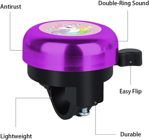 MZELQ Bicycle Bell, Cute Clear Sound Adjustable Size Aluminum Bike Accessories Bell Ring for All Ages