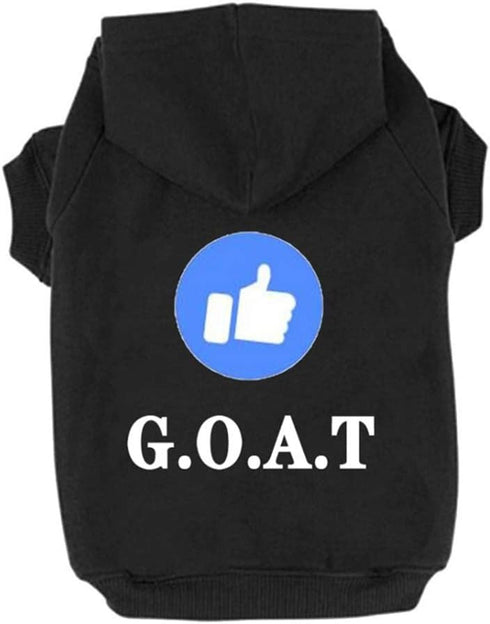 Trudz PET Dog Hoodies 'Like' Emoticon Dog Clothes 'G.O.A.T' Winter Sweatshirt Warm Sweater Cotton Jacket for Small