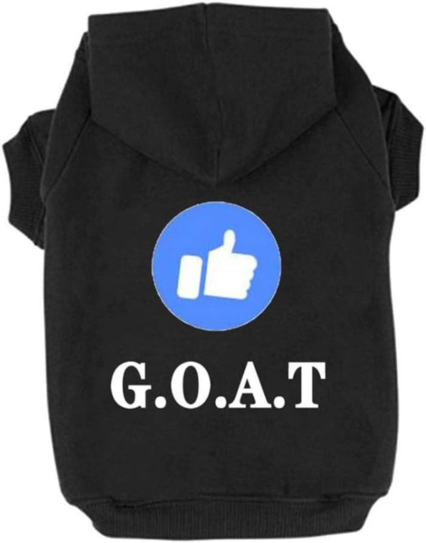 Trudz PET Dog Hoodies 'Like' Emoticon Dog Clothes 'G.O.A.T' Winter Sweatshirt Warm Sweater Cotton Jacket for Small