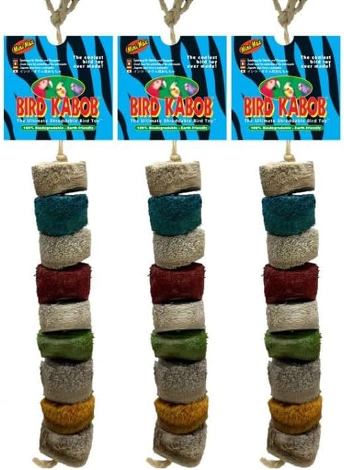 Mini Max - 3 Pack, All-Natural, Holistic, Veterinarian Recommended, Shreddable Hanging Bird Toy