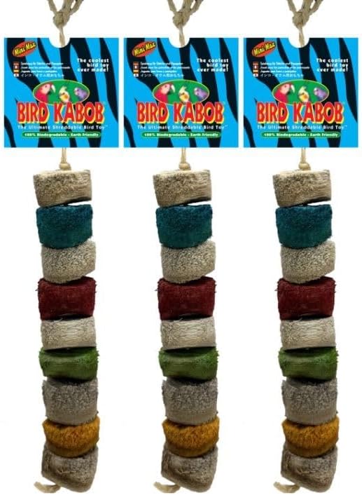 Mini Max - 3 Pack, All-Natural, Holistic, Veterinarian Recommended, Shreddable Hanging Bird Toy