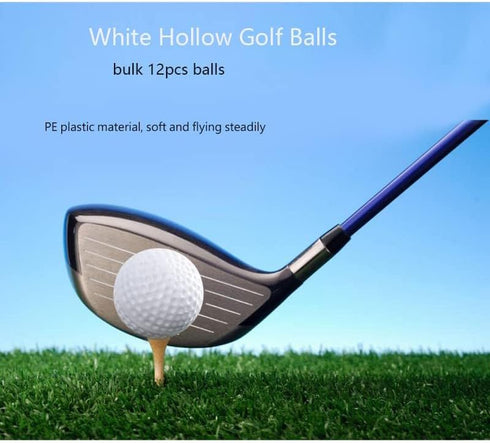 Xwejek 12Pcs,42mm White Hollow Practice Golf Balls Plastic Plastic Golf Training Balls Airflow Limited Flight Golf