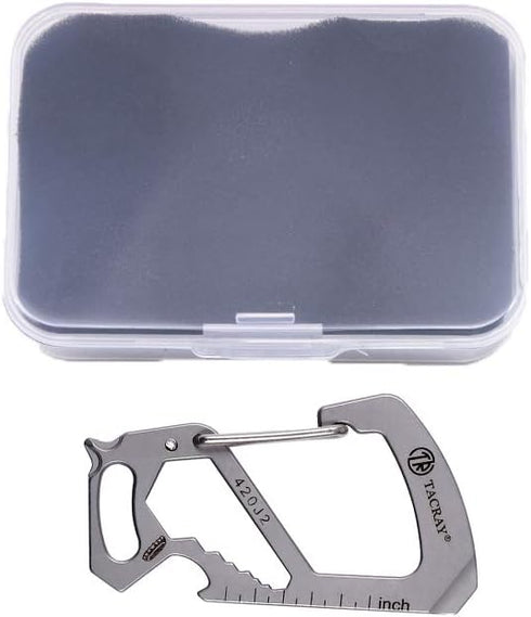 TACRAY Stainless Steel Carabiner Keychain Clip, Anti-Lost Quick Release, Multitool Keychain with Bottle Opener