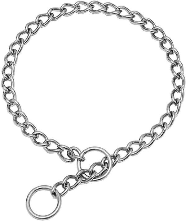 SGODA Chain Dog Training Choke Collar, 304 Stainless Steel, 22 in Total Length, 3 mm