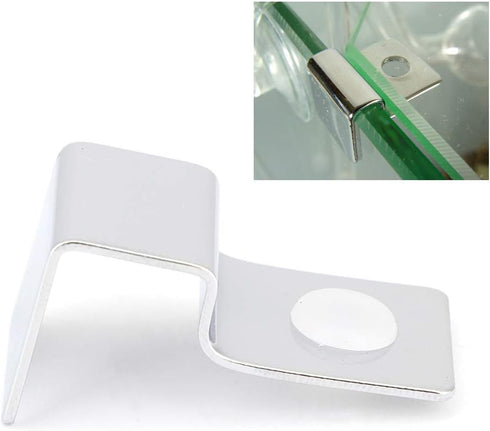 TOPINCN 4Pcs Stainless Steel Aquarium Cover Bracket - Fish Glass Cover Clips - Fish Lid Holder Support (10mm)