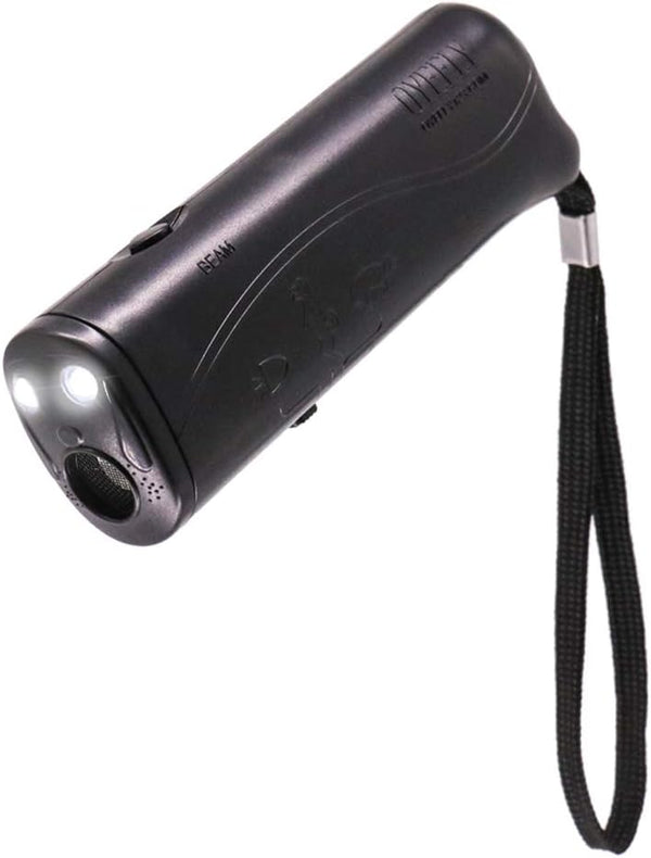 OYEFLY Handheld Dog Trainer, 3 in 1 with LED Flashlight, Bark Stopper Training Tool (Black)