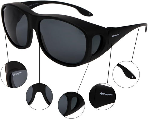 Polarized Solar Shield Fit Over Glasses, Driving Sunglasses for Men and Women