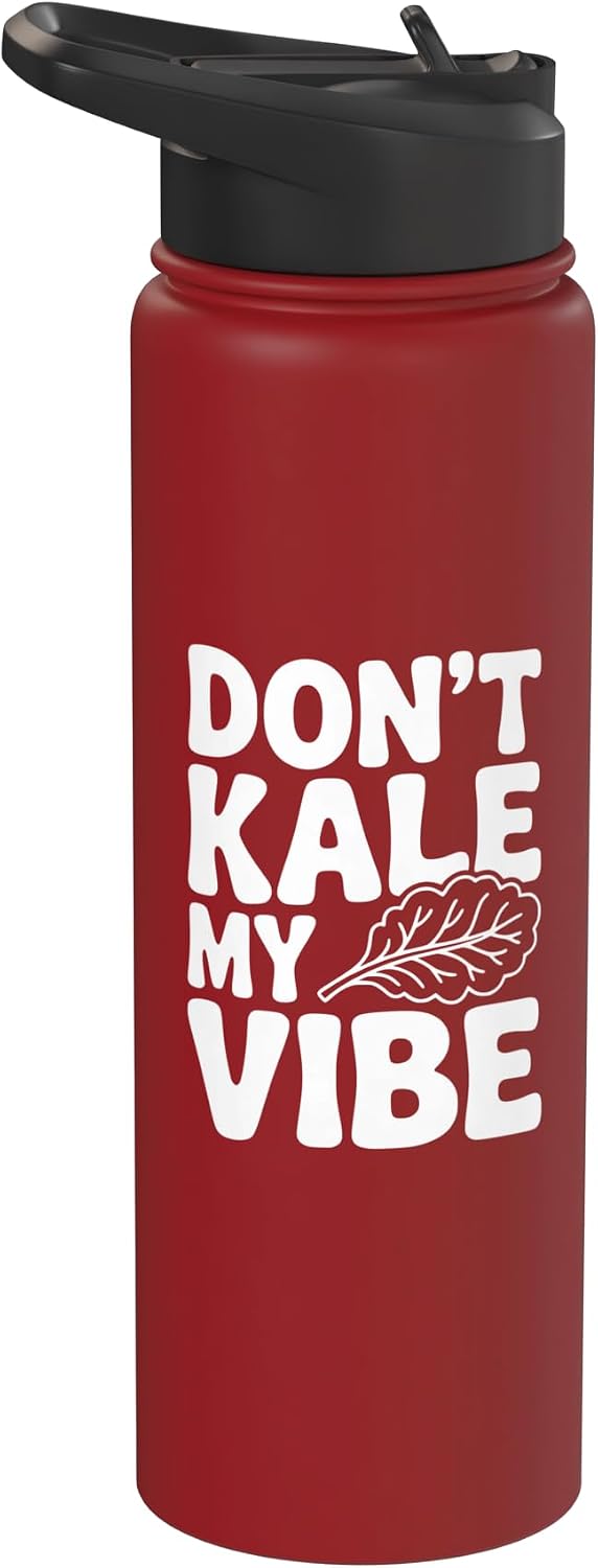 Fraxoweb Don't Kale My Vibe Funny Plant Lover Humor Stainless Steel Insulated Water
