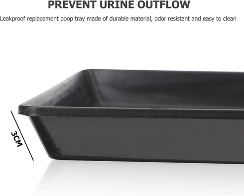 Alipis Bird Toilet Pan: Black Replacement Tray for Bird Cage, Dog Crate, Bunny Cage, 2Pcs Pet Poop Holder