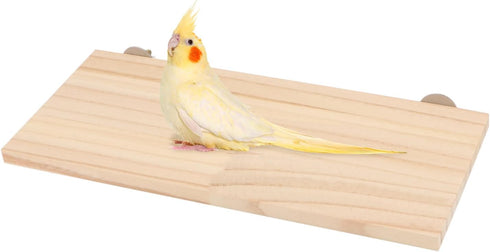 Wontee Wooden Bird Perch Stand for Cockatiels, Conures, Rats, Gerbils, Chinchillas, and Squirrels (M)