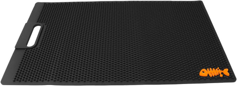 NonSlip Fish Fillet Mat, Heavy Duty Rollable Fish Bait Cutting Board, Large Size Fish Cleaning Mat (14 x 24“, Black)