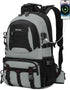 Nerlion 40L Lightweight Hiking Backpack, Waterproof Travel Daypack for Men Women, Outdoor Camping (Light Gray)