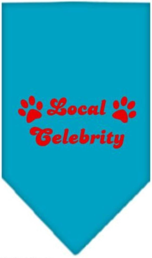 Pet and Dog Bandana Screen Printed, Local Celebrity Turquoise Small