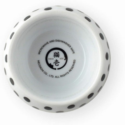 Necoichi Raised Stress Free Cat Food Bowl, Elevated, Dishwasher and Microwave Safe, Cat Dots, Mini