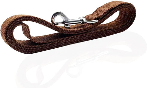8 Feet Long Nylon Dog Leash for Medium Large Dogs (1" X 8 ft, Brown)