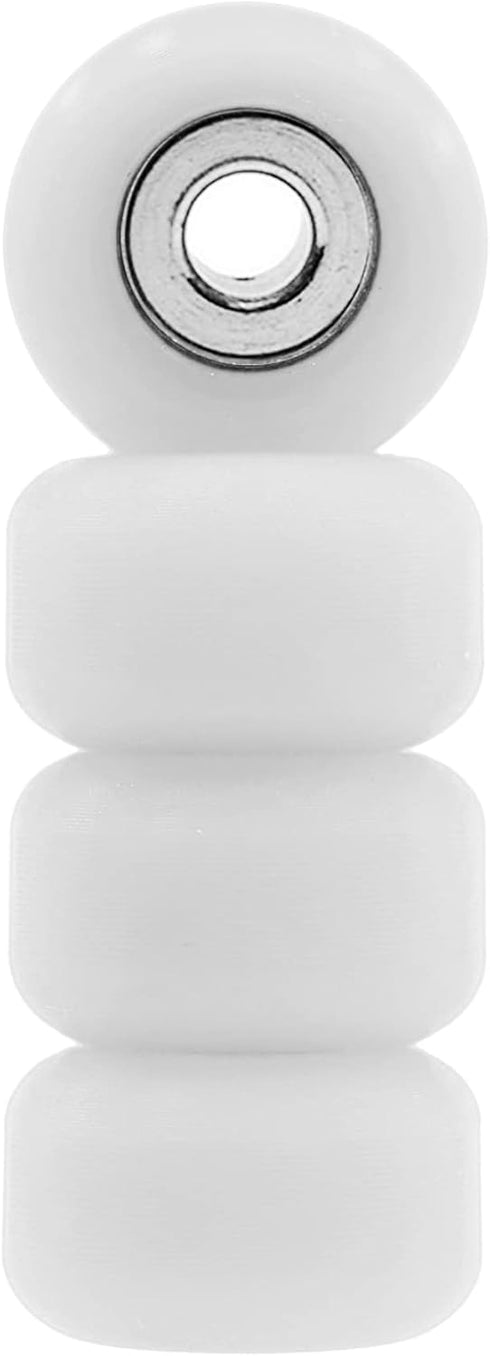 85D 7.5mm 5mm Teak Tuning Eco CNC Poly Fingerboard Wheels - Street Shape, Dia., Wide - White Colorway