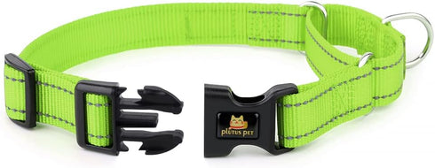 Plutus Pet Reflective Martingale Collar with Buckle, Durable Adjustable Training Collar for Small Medium Large Dogs,