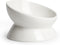 Elevated Tilted Cat Bowl - Ceramic Raised Food Dish for Cats and Small Dogs, 6 Inches, 10 Oz, Anti Vomit, White