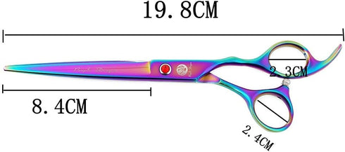 Purple Dragon 7.0 Inch Rhinestone Pet Grooming Scissors Set, 3PCS Dog Hair Cutting & Thinning Shears