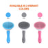 Cat Brush with Release Button, Universal for Cats and Dogs, One Click Release, Brush and Flea Comb Set (Grey)