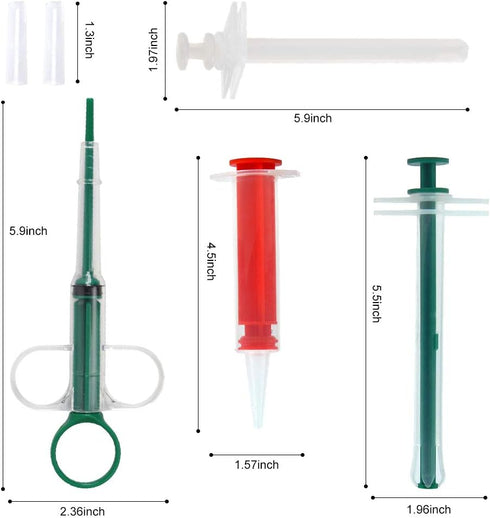 4Pcs Cat Pill Shooter Plunger Popper, Soft Tip Tablet Syringe Pusher, Pet Medicine Feeder for Small Dogs and Cats