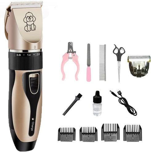Pet Shaver Clippers - Low Noise Rechargeable Cordless Electric Hair Clippers for Small and Large Dogs and Cats