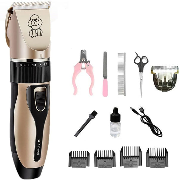 Pet Shaver Clippers - Low Noise Rechargeable Cordless Electric Hair Clippers for Small and Large Dogs and Cats