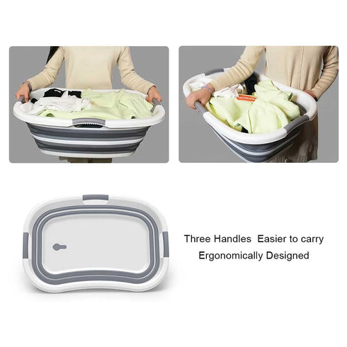 3 ddLUCK Multi-Functional Collapsible Pet Bathtub with Drainage Hole, Handled Dog Bath Tub, Portable Indoor Outdoor