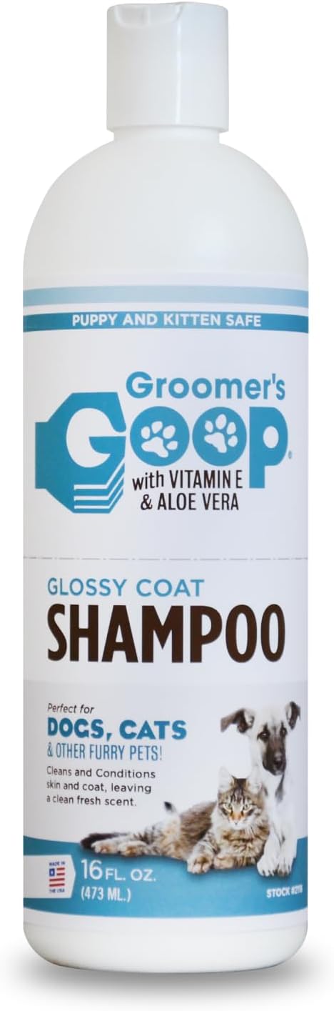 Groomer's Goop Glossy Coat Pet Shampoo - 16 oz Flip-Top Bottle for Shiny Fur