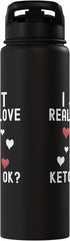Ketchup Costume Kids I Wonder If Ketchup Loves Me I Just Really Love Ketchup Ok Tshirt Youth Funny ketchup Stainless