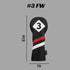 Majek Retro Golf Headcover - Black Red and White Vintage Leather Style #3 Fairway Wood Head Cover, Classic Look