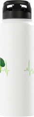 Hiking Lover Design Broccoli Heartbeat Broccoli Lover Gift Stainless Steel Insulated Water Bottle