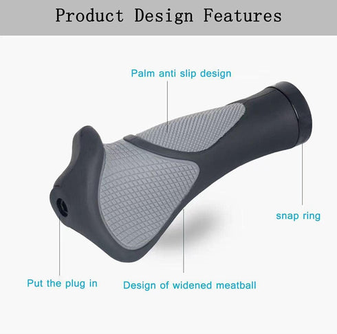 MUYDZ 1 Pair Bike Grips with Rubber Ergonomic Antislip Handlebar Grips for Road and Mountain Bicycle