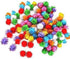Random Color Mini Colorful Sparkly Glitter Tinsel Pompom Balls - Pack of 100 Pet Supplies for Dog Cat Bird