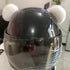 Kawaii Round Bear Ears for Helmet, Plush Adhesive Ski Helmet Accessory for Children