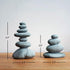 OwMell Balanced Stones Cairn Statue, Stacked Zen Rock Decor for Small Fish Tank Micro Landscape Decoration 3.7"