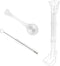Rainmae Aquarium Fish Shrimp Feeding Dish Set, Transparent Fish Feeder Tube Kit with Cleaning Brush