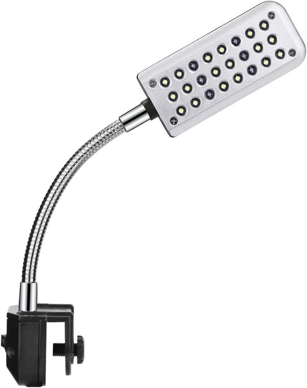 Small LED Clip Light for Fish Tank, Aquarium Light, 1 Yr Warranty