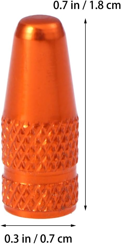 VORCOOL 6pcs Bike Valve Caps, Aluminum Alloy French Style Bicycle Tire Valve Dust Covers in Orange