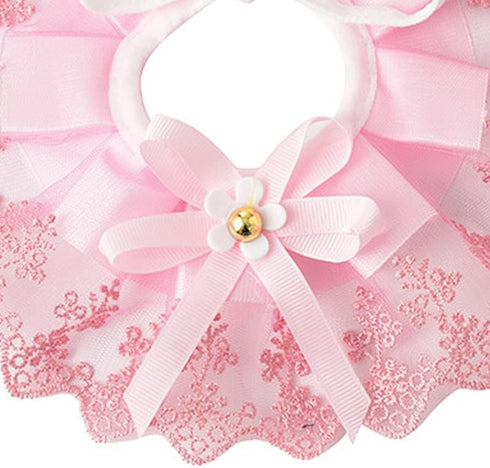Dog Cat Collars - Flower Bow Lace Pet Bib Saliva Towel Round Neck Scarf, Sweet Lace Bib for Pet Birthday Dress Up