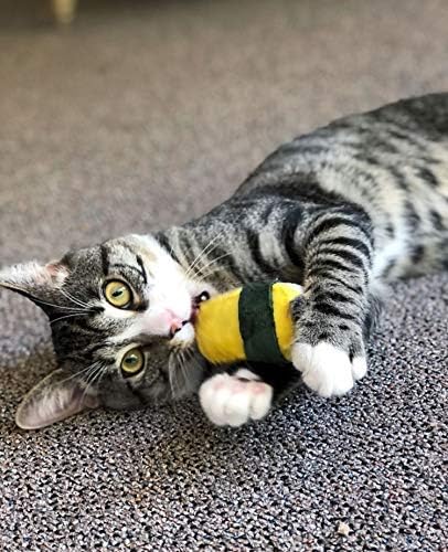 munchiecat Sushi Catnip Toy for Cats, USA Made, Engaging Design for Pouncing and Play, 4-Pc Rainbow