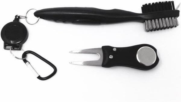 Honbay Golf Divot Repair Tool Set, Golf Brush and Groove Cleaner with Retractable Clip