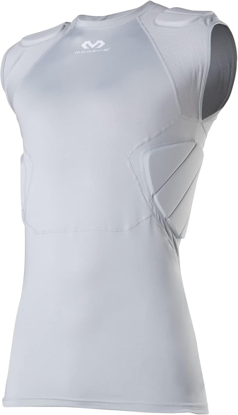 McDavid Mens Integrated 5-Pad Shirt, Comfort & Protection from Hard Objects, Lightweight